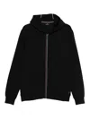 Paul Smith Black Zip-up Hoodie With Multicolored Stripe Accents In Black