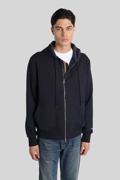PAUL SMITH SWEATSHIRT IN BLUE WOOL AND POLYESTER