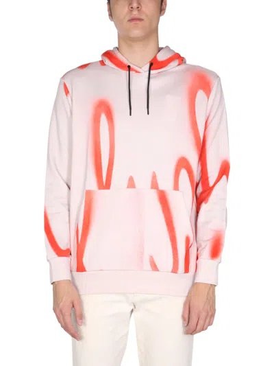 Paul Smith Sweatshirt With Spray Print In Pink