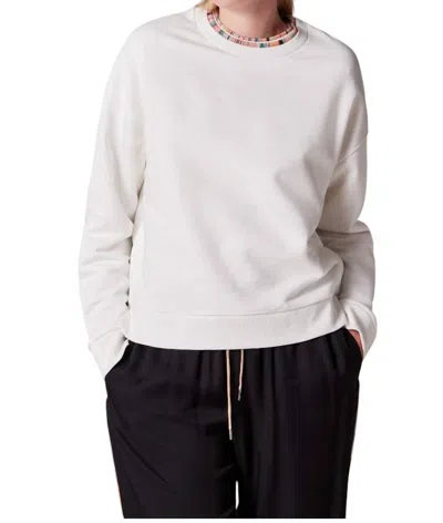 Paul Smith Sweatshirt With Swirl Trim In Ecru In White