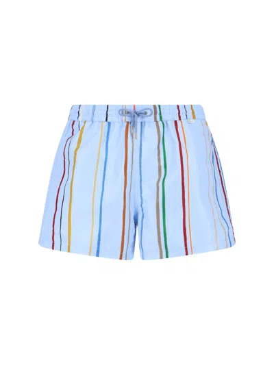 Paul Smith Swim Shorts Cairo Stripe In Gray