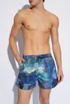Paul Smith Narcissus-print Swim Shorts In Navy Blue