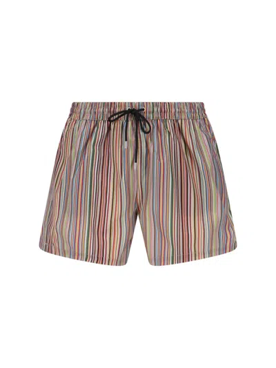 Paul Smith Swim Shorts Signature Stripe In Multi
