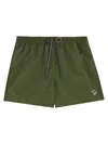 Paul Smith Washed Khaki Zebra Logo Swim Shorts Green