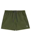 Paul Smith Washed Khaki Zebra Logo Swim Shorts Green In Military Green