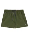 Paul Smith Washed Khaki Zebra Logo Swim Shorts Green In Military Green