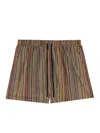 Paul Smith Striped Swim Shorts With Drawstring In Multicolour