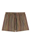 Paul Smith Striped Swim Shorts With Drawstring In Multicolour