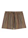 Paul Smith Striped Swim Shorts With Drawstring In Multicolour