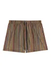 Paul Smith Striped Swim Shorts With Drawstring In Multicolour