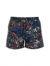 Paul Smith Floral Print Swimsuit With Elastic Waistband In Blue