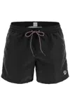 Paul Smith Zebra Motif Swim Shorts With Drawstring Waistband In Black (black)