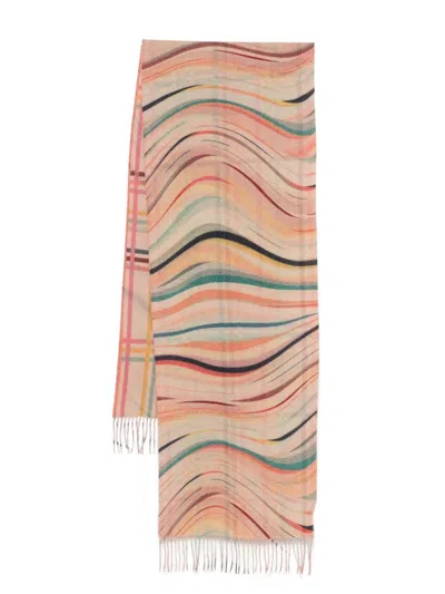 Paul Smith Swirl Check Scarf In Multi