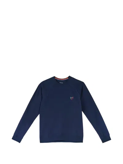 Paul Smith Swirl Heart Sweatshirt In Blue