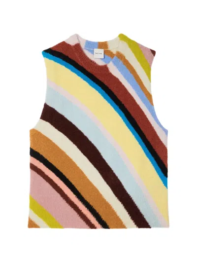 Paul Smith 'swirl' Knitted Tank Top In 뉴트럴