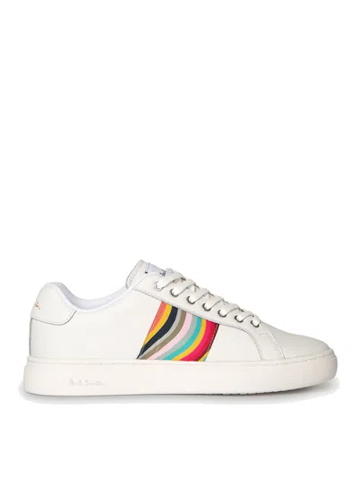 Paul Smith Stripe Detail Lace-up Sneakers In White