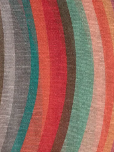 Paul Smith Swirl Linen Blend Scarf In Multi