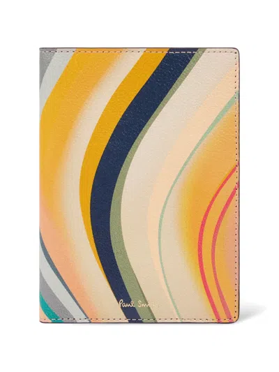 Paul Smith Swirl Passport Holder In Black