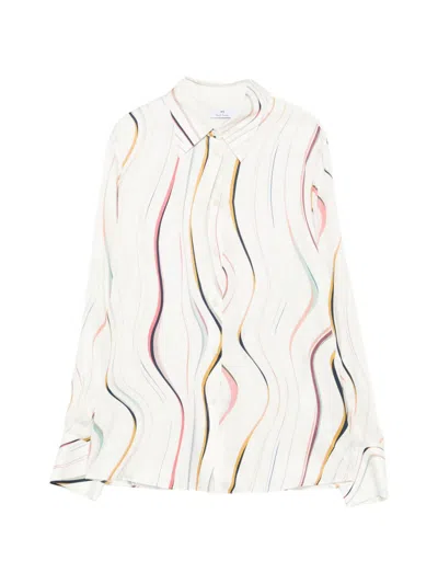Paul Smith Swirl Print Shirt In White