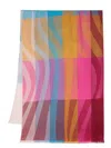 Paul Smith Swirl Stripe Colour-block Scarf In Multicolour