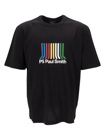 Paul Smith Mens Casual Fit Ss T Shirt Ps Stripe In Black