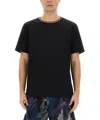 Paul Smith Stripes Logo Collar T-shirt In Black
