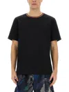 Paul Smith Stripes Logo Collar T-shirt In Black