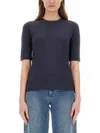 Paul Smith T-shirt With 3/4 Sleeves In Blue