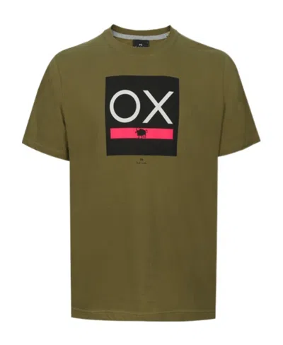 Paul Smith T-shirt With Round Neck And Short Sleeves In Green