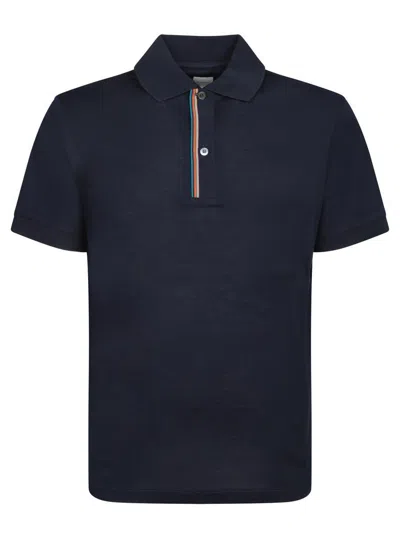 Paul Smith Classic Collar Blue Polo Shirt In Black