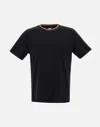 Paul Smith Navy Stripe Ribbed T Shirt In Black