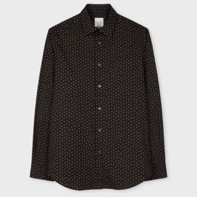 Paul Smith Tailored-fit Black 'mini Hearts' Cotton Shirt
