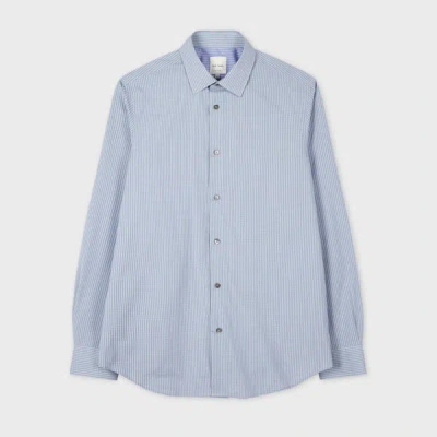 Paul Smith Tailored-fit Blue And Green Gingham Shirt