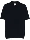 Paul Smith Cotton Short Sleeves Polo In Navy Blue In Black