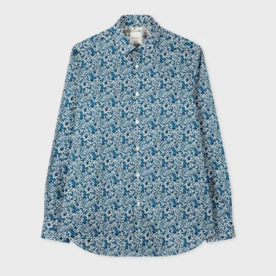 PAUL SMITH TAILORED-FIT BLUE 'LIBERTY FLORAL' SHIRT