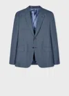 Paul Smith Tailored-fit Blue Overdyed Micro-houndstooth Wool Blazer In Blue