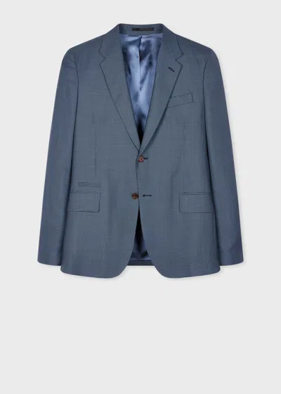 Paul Smith Tailored-fit Blue Overdyed Micro-houndstooth Wool Blazer
