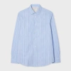 Paul Smith Slim-fit Pale Blue 'signature Stripe' Cotton Shirt