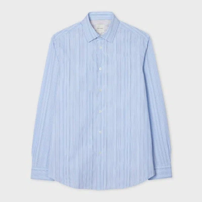 Paul Smith Tailored-fit Blue Subtle Stripe Cotton Shirt