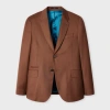 Paul Smith Tailored-fit Cinnamon Overdyed Wool-cashmere Flannel Blazer Brown In Brown