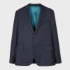 PAUL SMITH TAILORED-FIT DARK BLUE OVERDYED WOOL-CASHMERE FLANNEL BLAZER