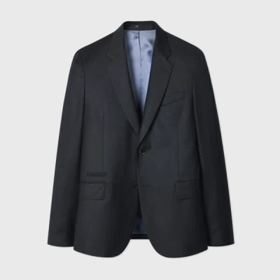 Paul Smith Tailored-fit Dark Petrol Overdyed Wool-cashmere Flannel Blazer Brown In Blue