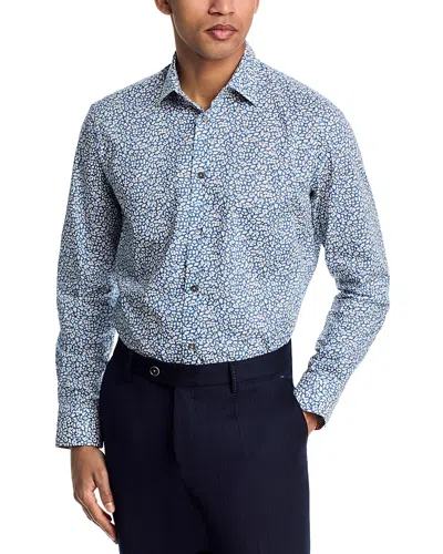 Paul Smith Tailored Fit Floral Print Shirt In Blue