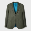 Paul Smith Tailored-fit Green Overdyed Wool-cashmere Flannel Blazer In Green