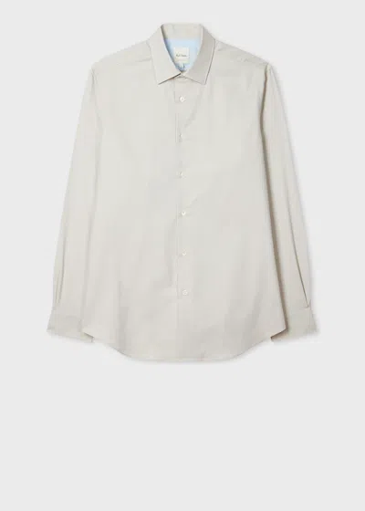 Paul Smith Tailored-fit Grey Geo Easy Care Shirt In Gray