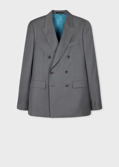 Paul Smith Tailored-fit Grey Pinstripe Wool Double-breasted Blazer