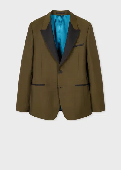 Paul Smith Tailored-fit Khaki Wool-mohair Evening Blazer Brown
