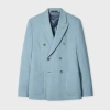 Paul Smith Tailored-fit Light Blue Overdyed Marl Wool Double-breasted Blazer
