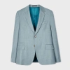 Paul Smith Tailored-fit Light Blue Overdyed Wool-cashmere Flannel Blazer In Blue