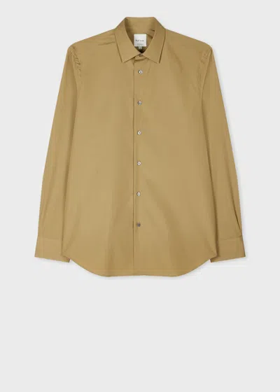 Paul Smith Tailored-fit Light Khaki Cotton Poplin Shirt Green